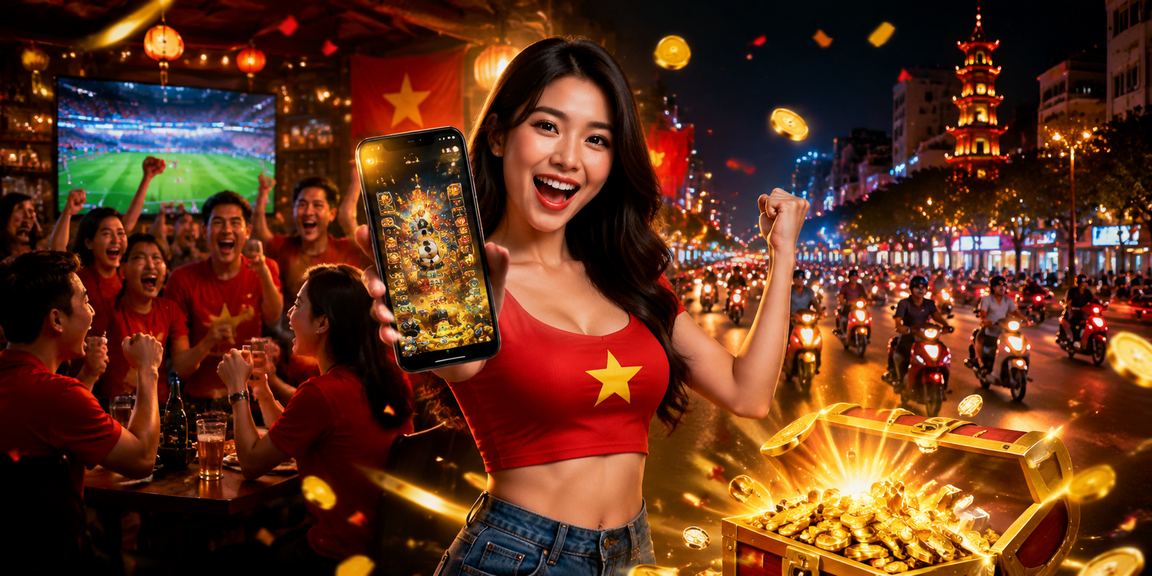 Casino trực tuyến trên điện thoại tại Hà Nội với giao diện neon hiện đại