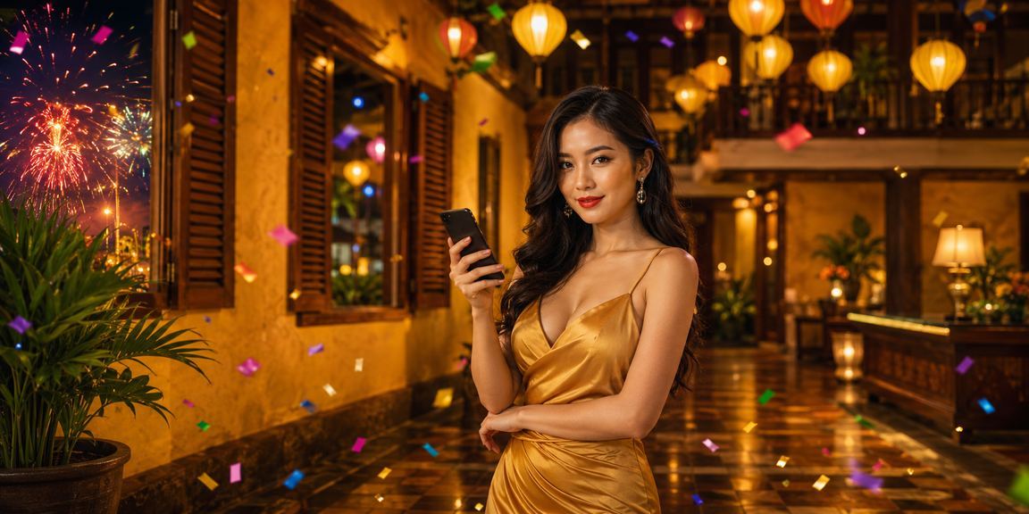 Người chơi tại Hội An trải nghiệm casino trực tuyến trên điện thoại di động ban đêm