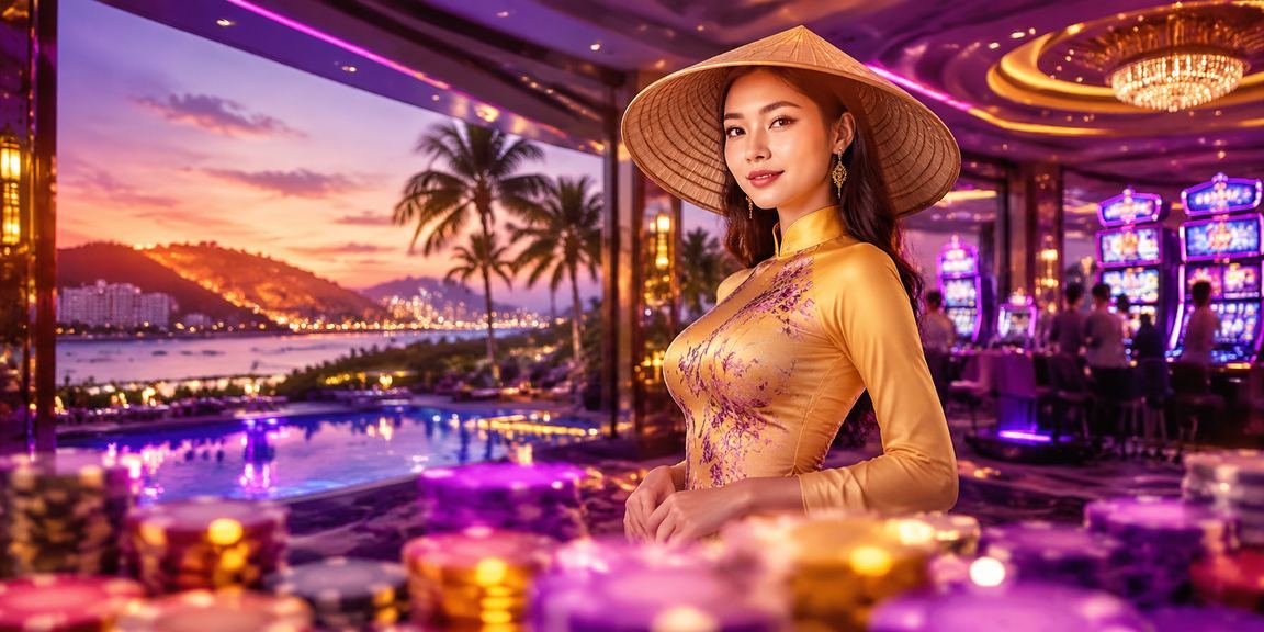Người dùng Mũi Né đội nón lá xem kèo và chơi game trên điện thoại